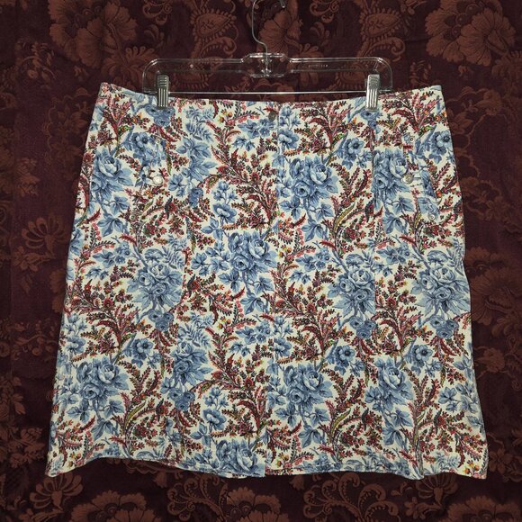 Oilily Jean Styled Floral Skirt Woman's Size 44 US Size 10-12 NWT - Picture 1 of 9